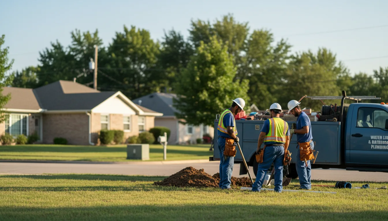 Residential water line and bathroom plumbing service in Delmita, TX